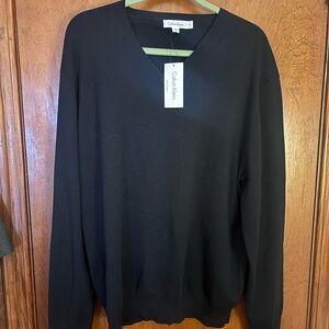 Calvin Klein Men's V-Neck Black Sweater New With Tags